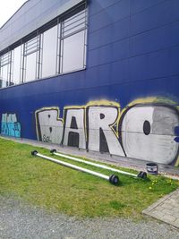 Graffiti Blau Wand 